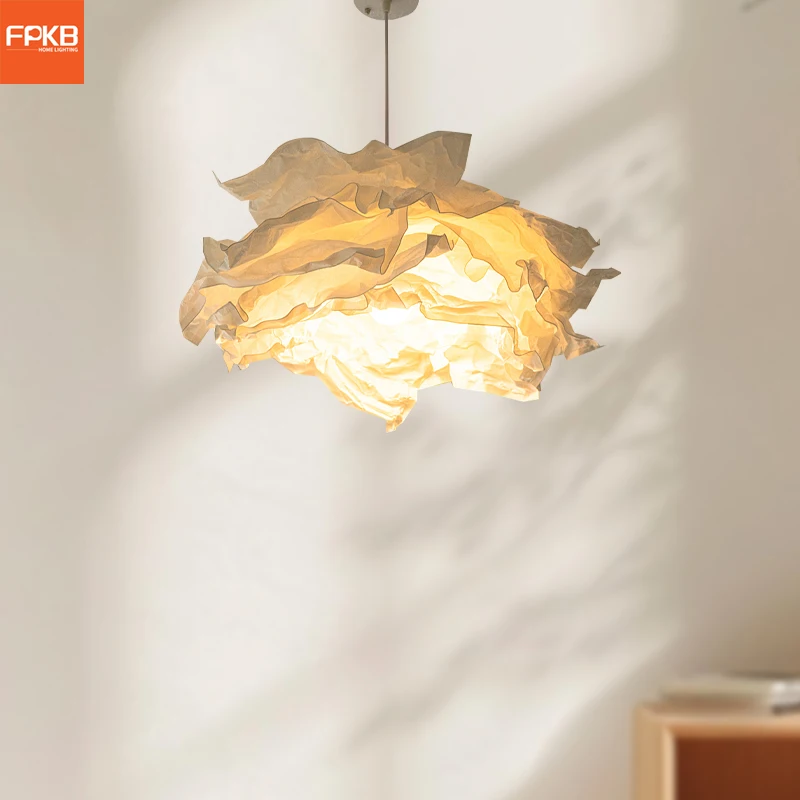 

Japanese-style wabi-sabi wind paper art chandelier, medieval creative cloud room, bedroom study retro lamps