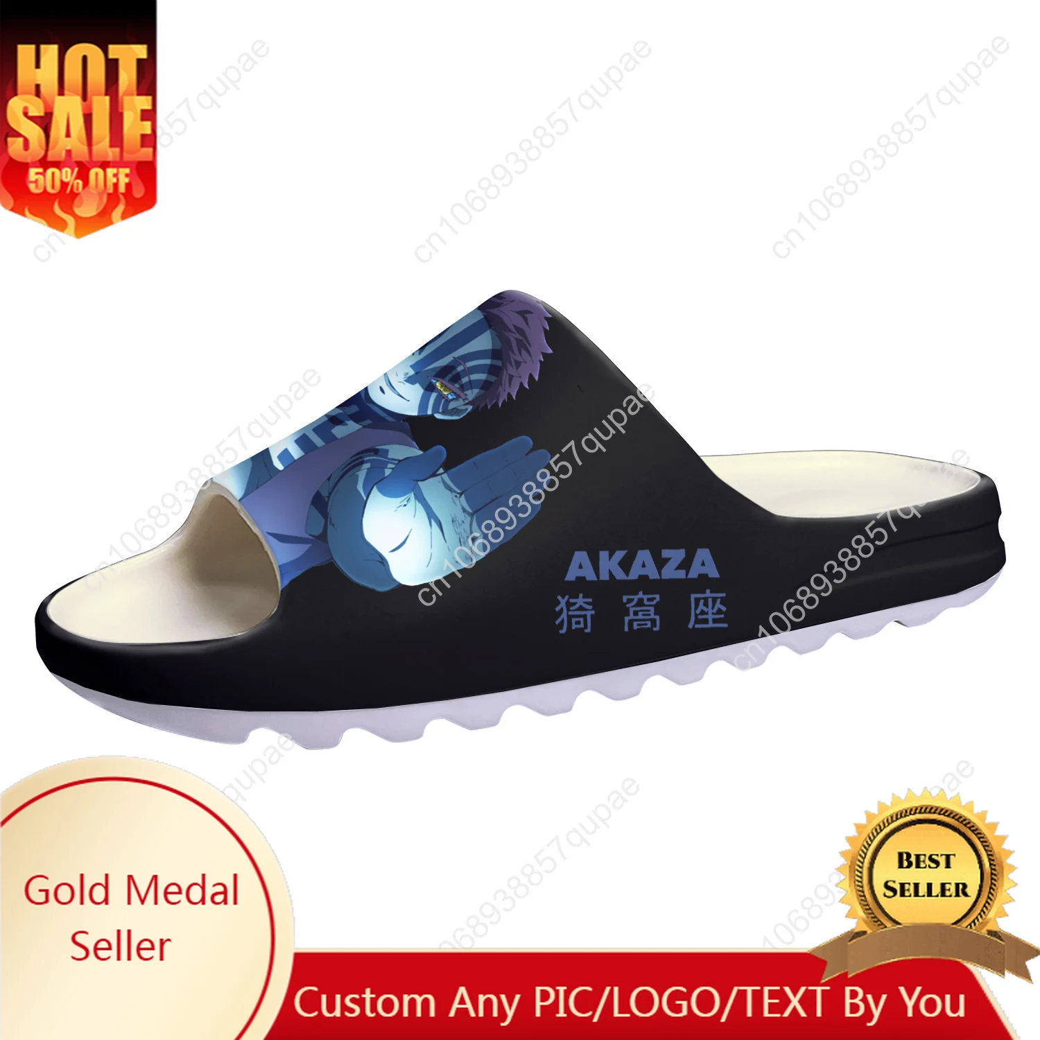 

Akaza Cartoon Anime Soft Sole Sllipers Home Clogs Customized Step on Water Shoes Mens Womens Teenager Step in Sandals