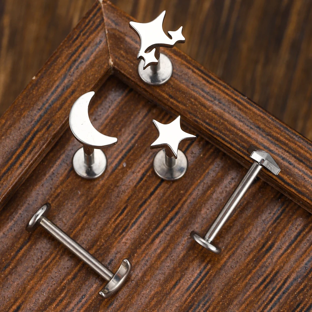 Implantatgeeigneter ASTM F136 Titan 16G Labret Ohr-Lippen-Piercing Nasenstecker, eloxierter Schmuck, innenliegendes Gewinde, für Knorpel und Tragus – Detail 7