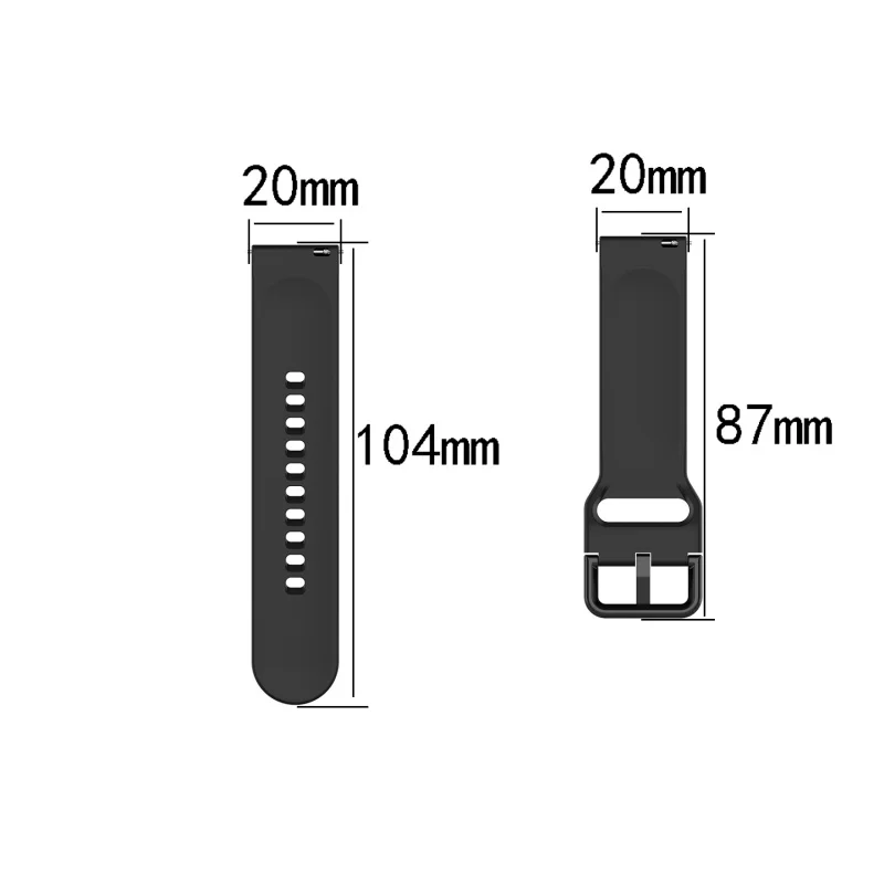 For Samsung Galaxy Watch 42mm S2 Active2 20mm Silicone Sport Strap Soft Rubber Waterproof Replacement Band Correa