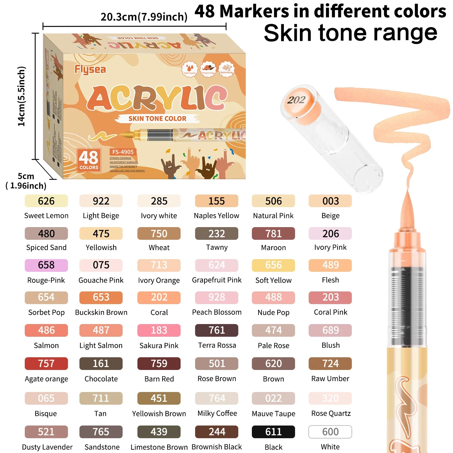 12-72 Hautfarbene Kunstmarker  – Paint Brush Bewertung und Preis