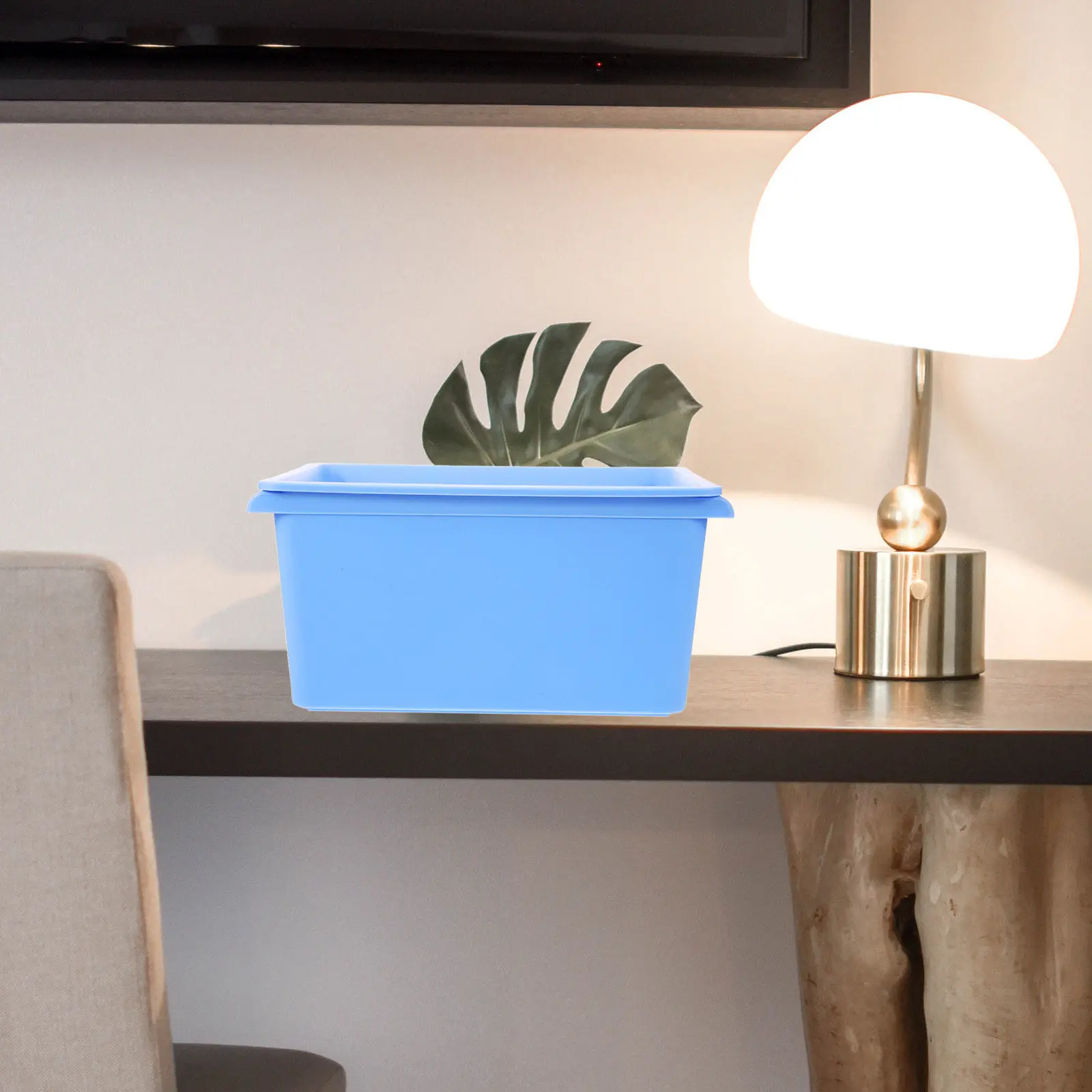 Plastic Storage Box Rectangle Small Object Organizer PP Material Smooth Storage Container with Lid for Office