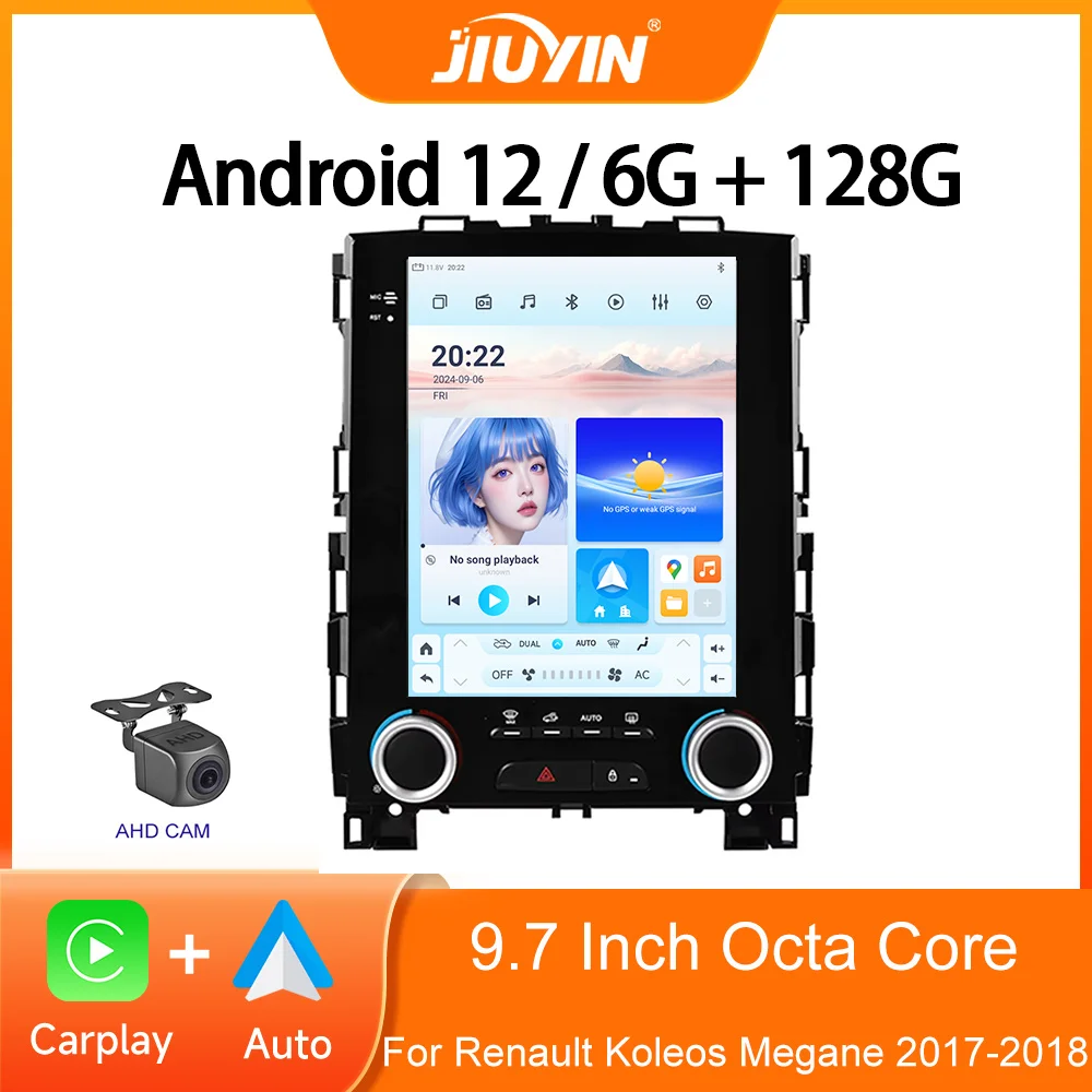 9.7'' Android 12 Car Radio For Renault Koleos Megane 4 2017-2018 Multimedia Player 4G Carplay GPS Audio Video Headunit Stereo