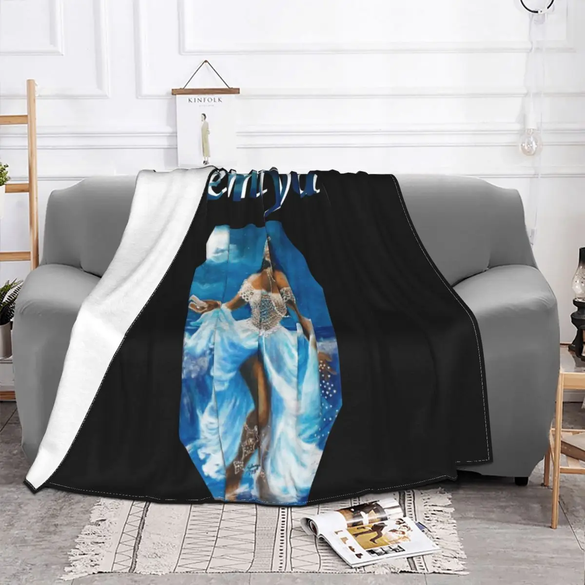 Yemaya Orisha Ocean Goddess Top Yoruba Orisha Spiritual Faith Blanket Fashion Dual Purpose Faux Fur Throw