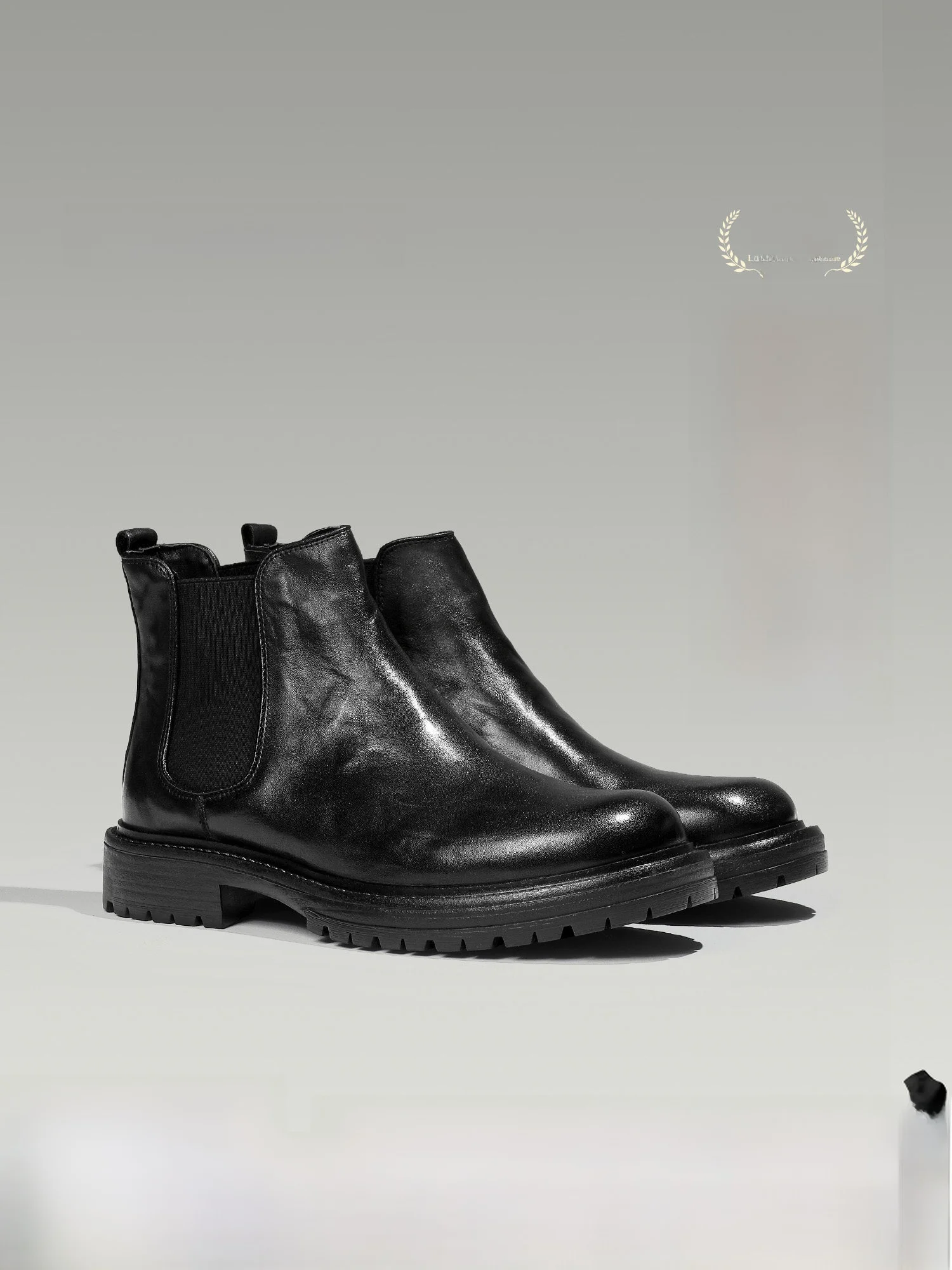 

Мужские ботинки челси из австралийской шерсти с флисовой подкладкой, кожаные ботинки в британском стиле, увеличивающие рост, короткие ботинки на резиновой подошве