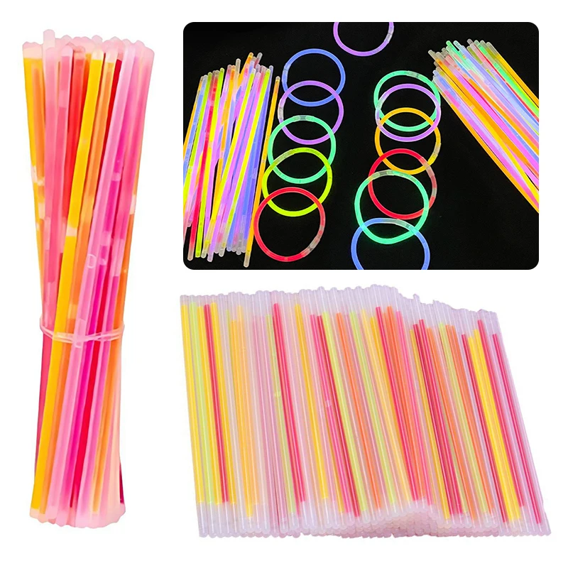 25-100PCS Night Glowing Fluorescence Stick Creative Photograph DIY Handheld Decorations Concert Festival Party Cheering Prop ZYF
