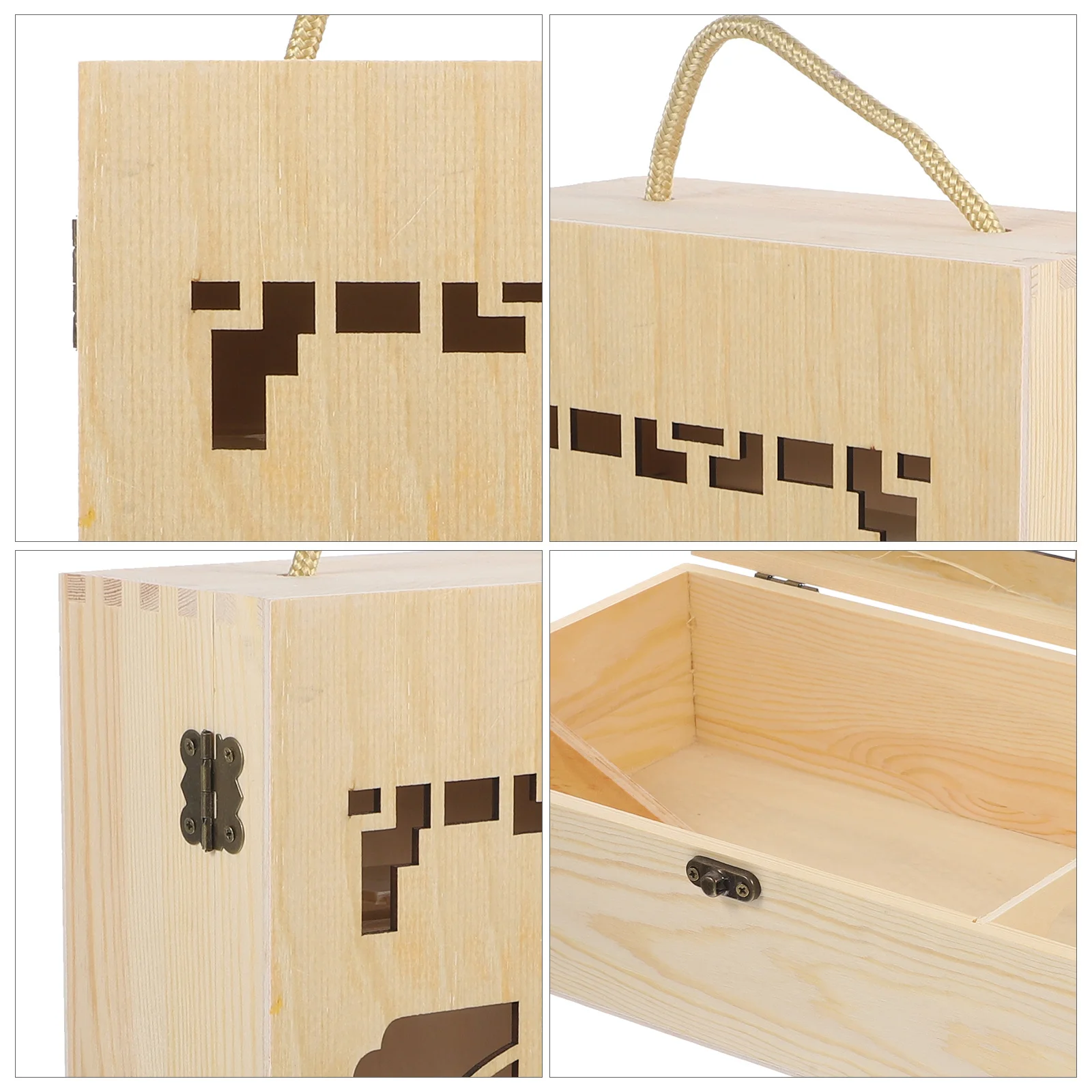 

Decorative Wine Organizer Box Boxes Retro Case for Gifts Handheld Wooden