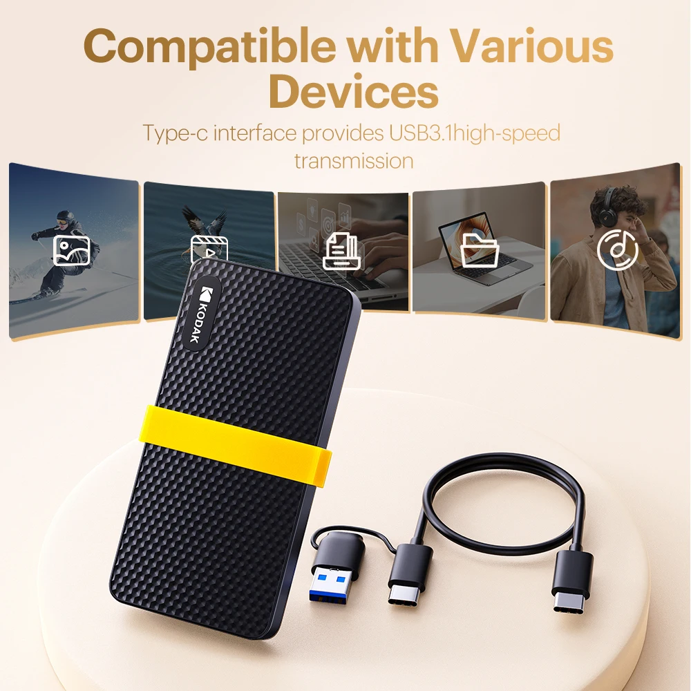 Kodak x200 pssd 1tb disco rígido ssd externo hd externo portátil ssd 256gb 512gb mini pssd para laptops desktop ps4 ps5 & telefone