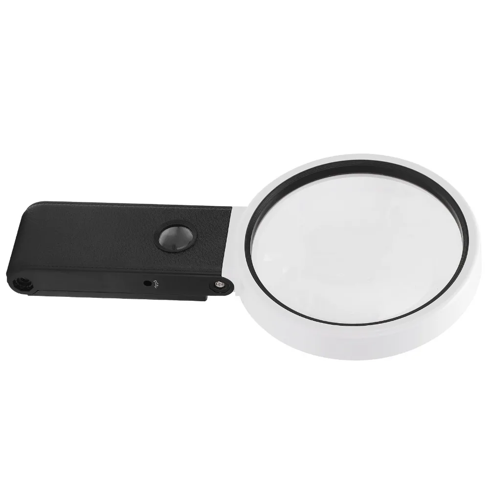 3.5X 25X Magnification Folding Magnifying Glass LED Light Folding Design Handheld Magnifier White Portable Reading Magnifier
