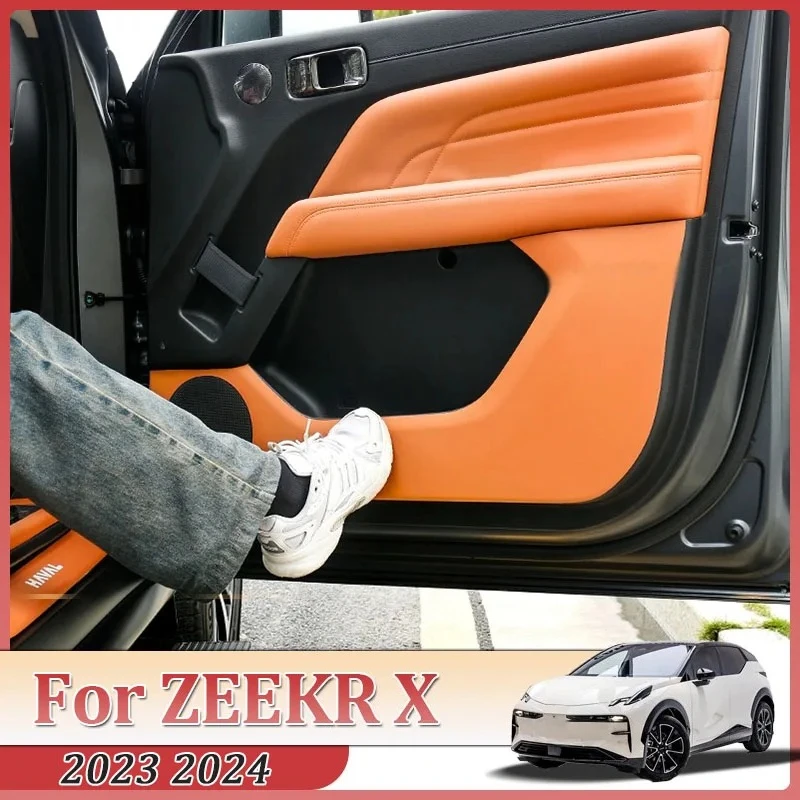 

Car PU Leather Door For ZEEKR X 2023 2024 Anti Kick Protector Film Anti-dirty Pad Scratch Mat Auto Stickers Interior Accessories
