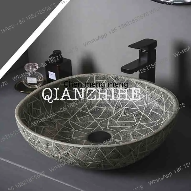 Retro Scrub Table Basin Single Outdoor Washbasin Toilet  Home Courtyard Countertop Sinks Bathroom Hand Wash Basin