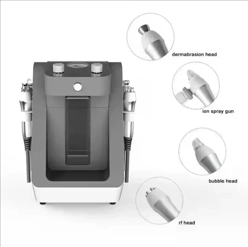 

Новый 4 в 1, маленький пузырьковый водный кислородный аппарат для лица, устройство для микродермабразии, пилинг, очищение, лифтинг, спа-пузырьковое оборудование