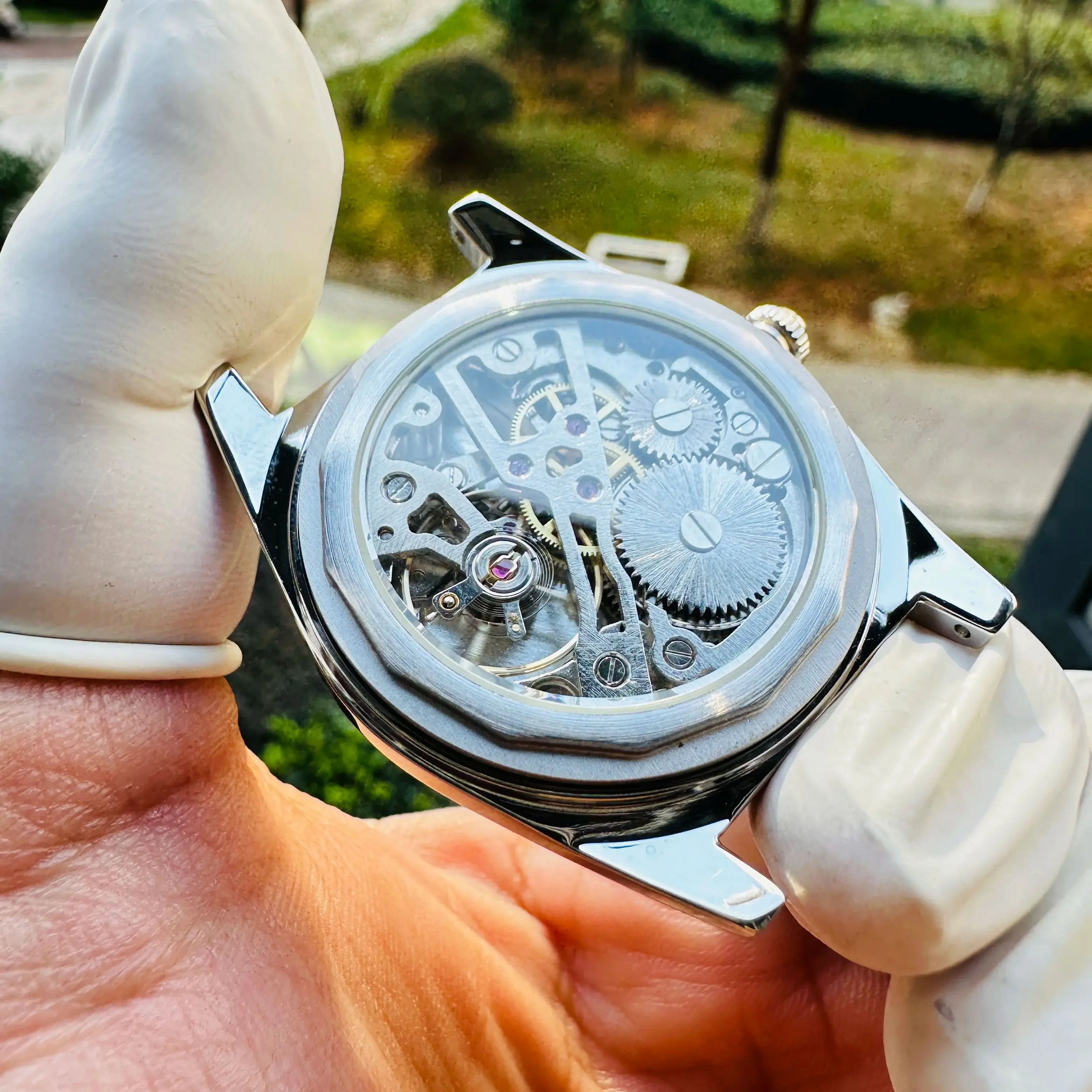 فانتوم 36 ملم ساعة ميكانيكية يدوية للرياح 7120 مقاومة للماء بتصميم باوهاوس للرجال بالجملة #6