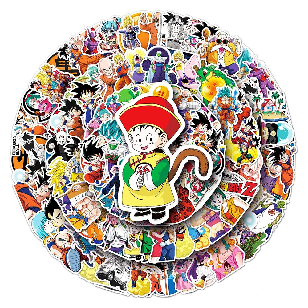 10/30/50/100pcs Funny Dragon Ball Anime Stickers Carton Son Goku PVC Graffiti Decals DIY Laptop Phone Case Luggage Sticker Packs