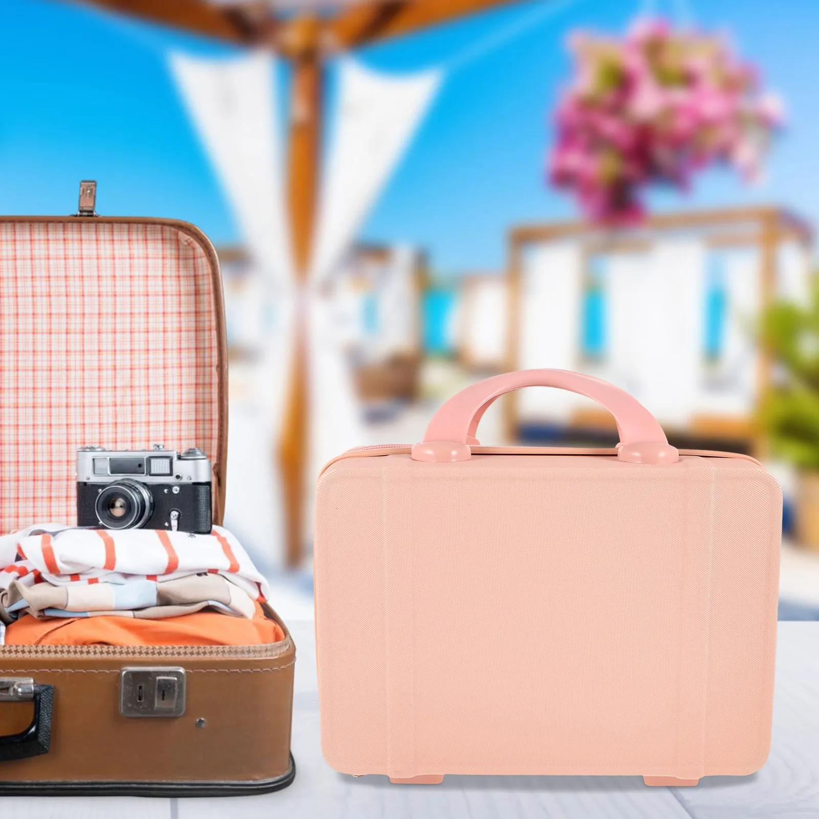 14 Inch Makeup Suitcase Portable Travel Case Large Capacity Lightweight Multi-Functional Organizer for Jewelry