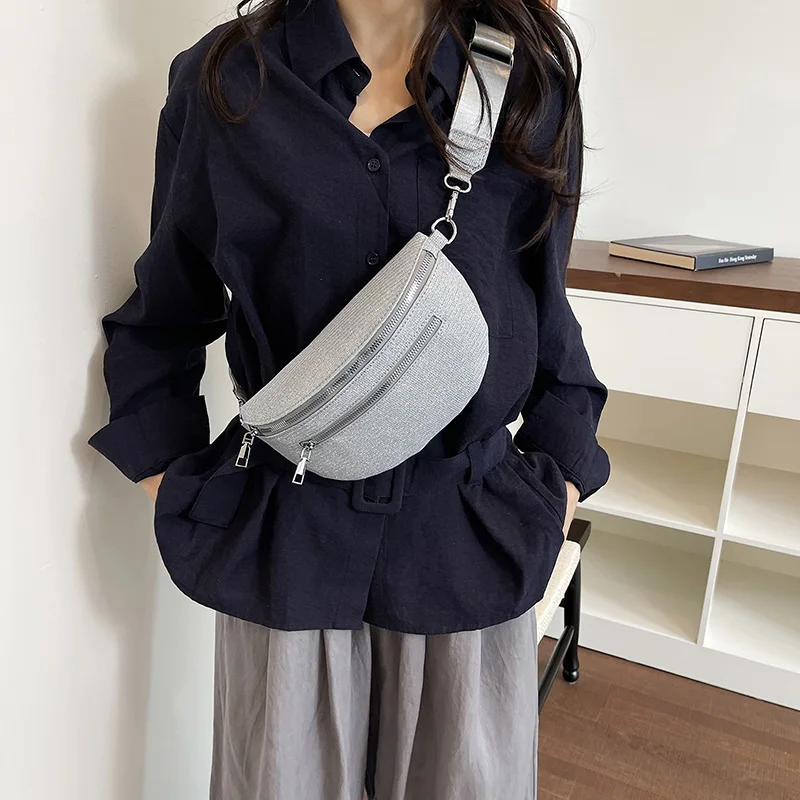 Woman Chest Pack 2026 New Flashing Nylon Waist Bag Female Simple Fanny Pack Leisure shopping Female Shoulder Crossbody Bag Purse