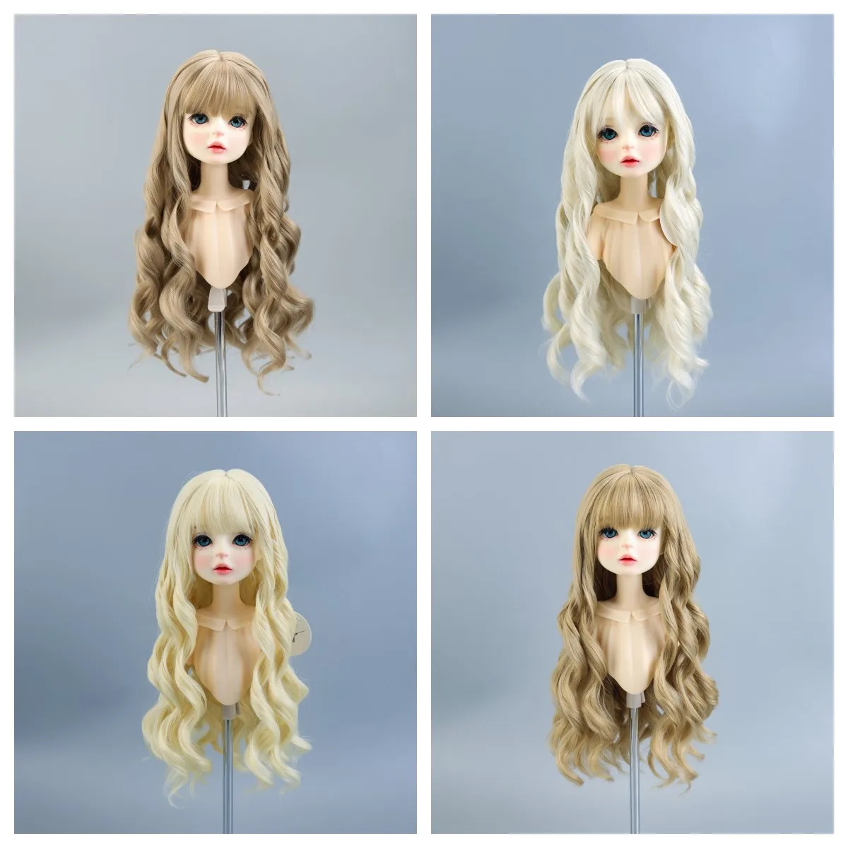 

New 1/3 BJD Wigs 1/4 Long Curly Blonde Light Brown High temperature Fiber Tress For Minifee 8-9'' SD Dollfie Dream Doll DIY Hair