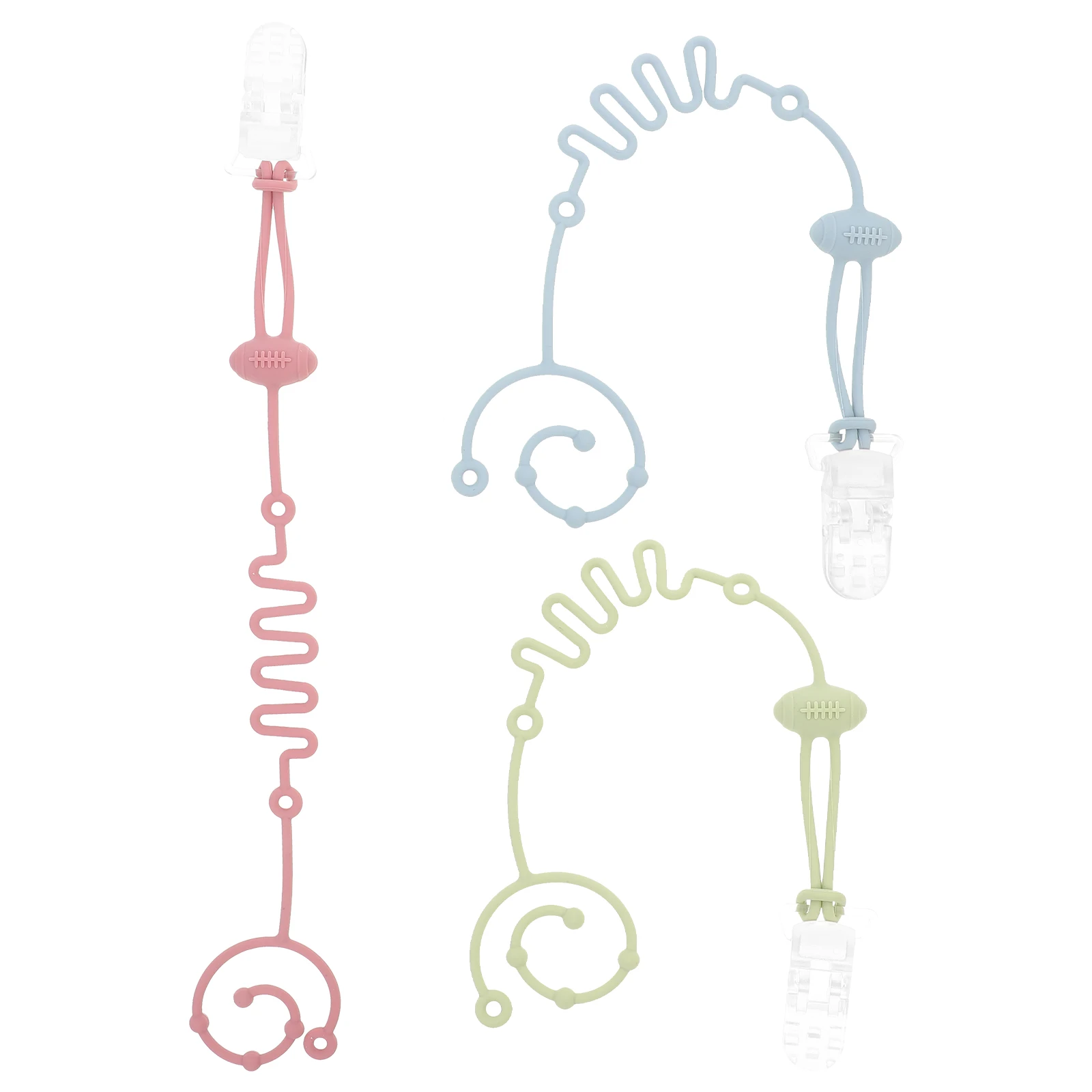 

3pcs Silicone Straps Baby Stroller Accessories Pacifier Strap For Highchair Cart Travel Light Weight Easy Use