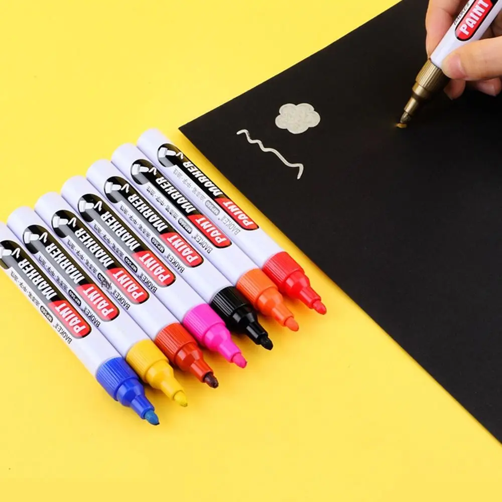 Creative Waterproof Oil-based Paint Marker Colorful Quick Dry Oily Marker Pen Novelty Journal Graffiti Pen Writing Supplies