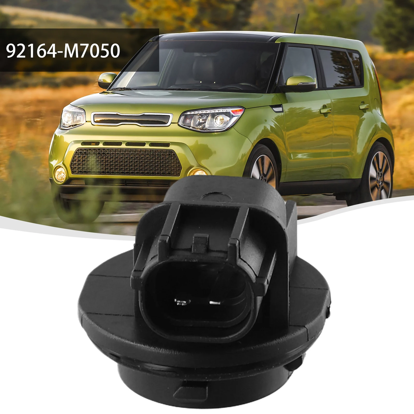 1pc Lamp Socket Plastic Black Daytime Running Lamp Socket 92164-M7050 Easy Use For Kia For Forte 2019-2022 Lamp Socket Accessory