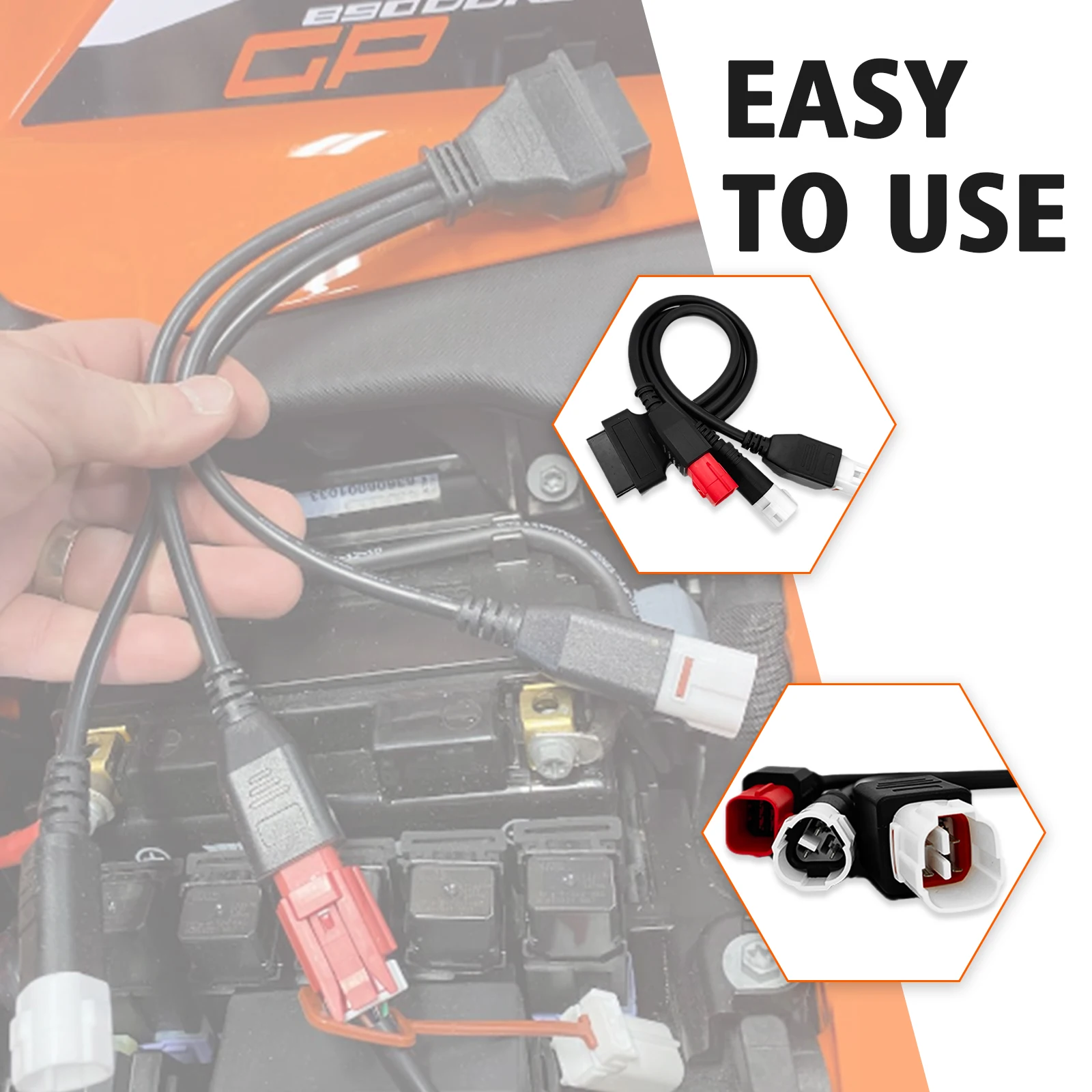 Motorrad-OBD-Adapter für Yamaha 3-Pin 4-Pin für Honda 6-Pin 3-in-1 Motor-Diagnose-Stecker Motorrad-OBD2-Diagnosekabel – Detail 6