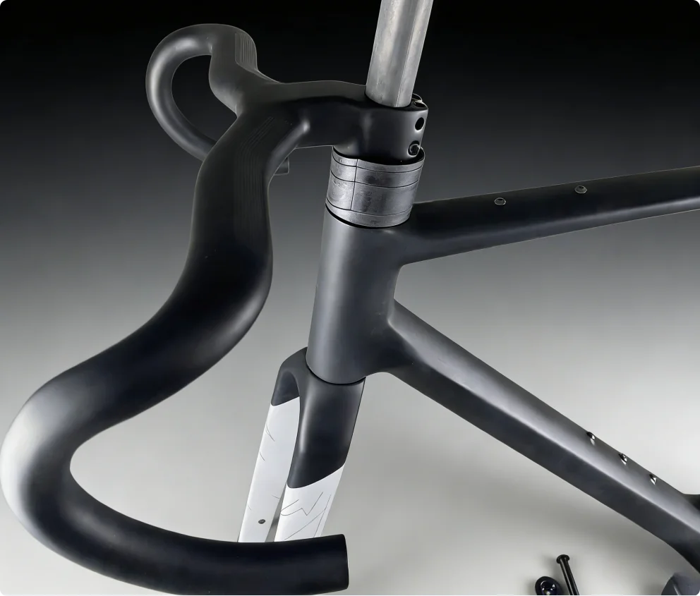 

New Addict Gravel Bicycle Frame black white Matte Finish Carbon Bike Framework with Handlebar