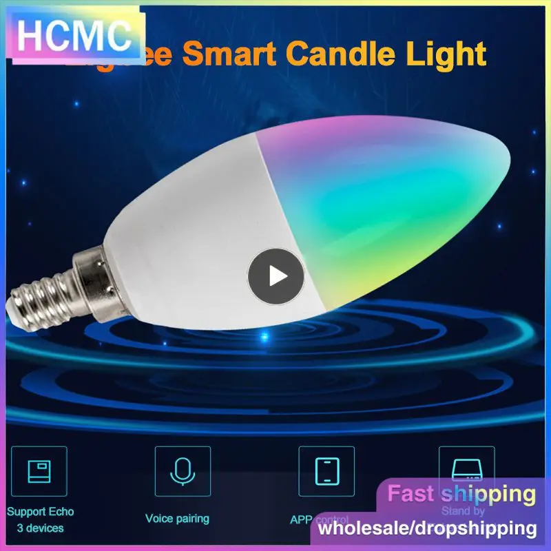 Led Lamp 3.0 Tuya E12 E14 Rgbcw Smart Home Smart Kaars Lamp Werkt Met Alexa Home 5W Stembesturing