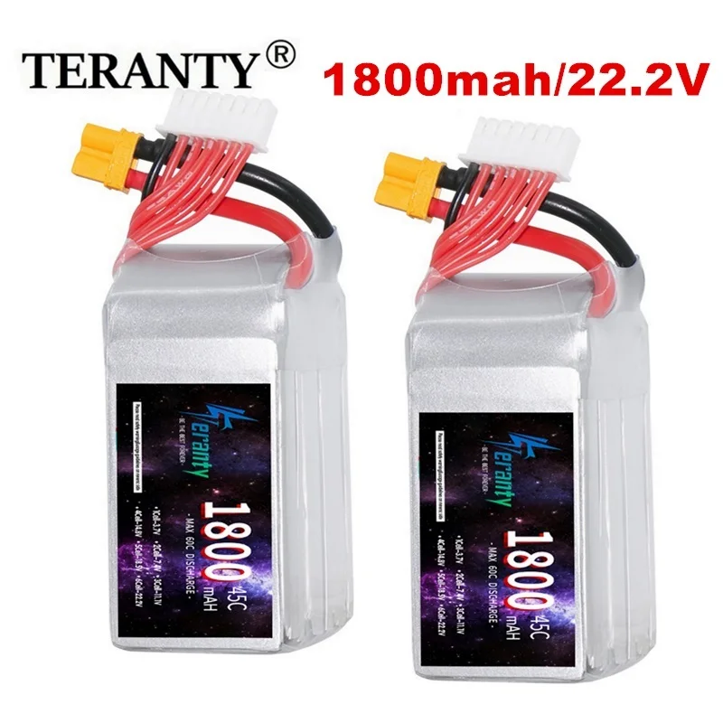 

TERANTY 22.2V 1800mAh 6S LiPo Battery For RC Drone FPV Quadcopter Racing Car Parts Universal Battery With XT60 XT30 XT90 Plug