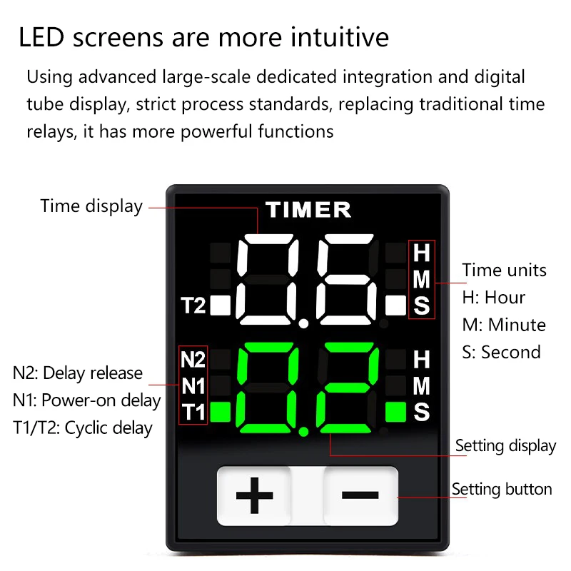 Time relay H3Y-2, Delay relay H3Y-4, Small-sized cyclic digital time controller, 24V, 220V