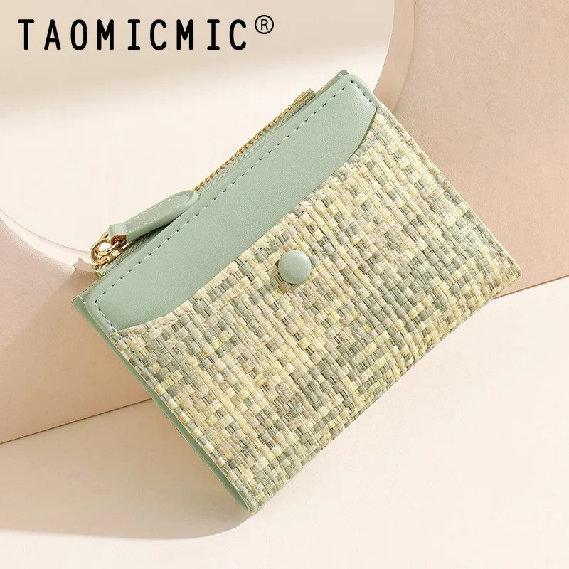

Designer woven women's zipper wallet,fashionable multi-slot card case,coin purse female,cartera mujer,billetera, portefeuille