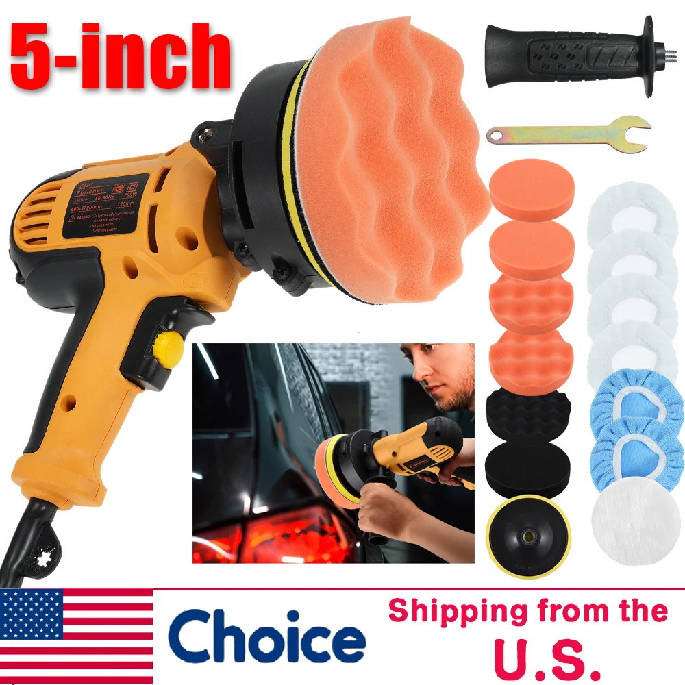 5-Inch Car Polisher 700w Adjustable Speed Electric Polisher 3700rpm Car Beauty Repair Cleaning Waxing Polisher