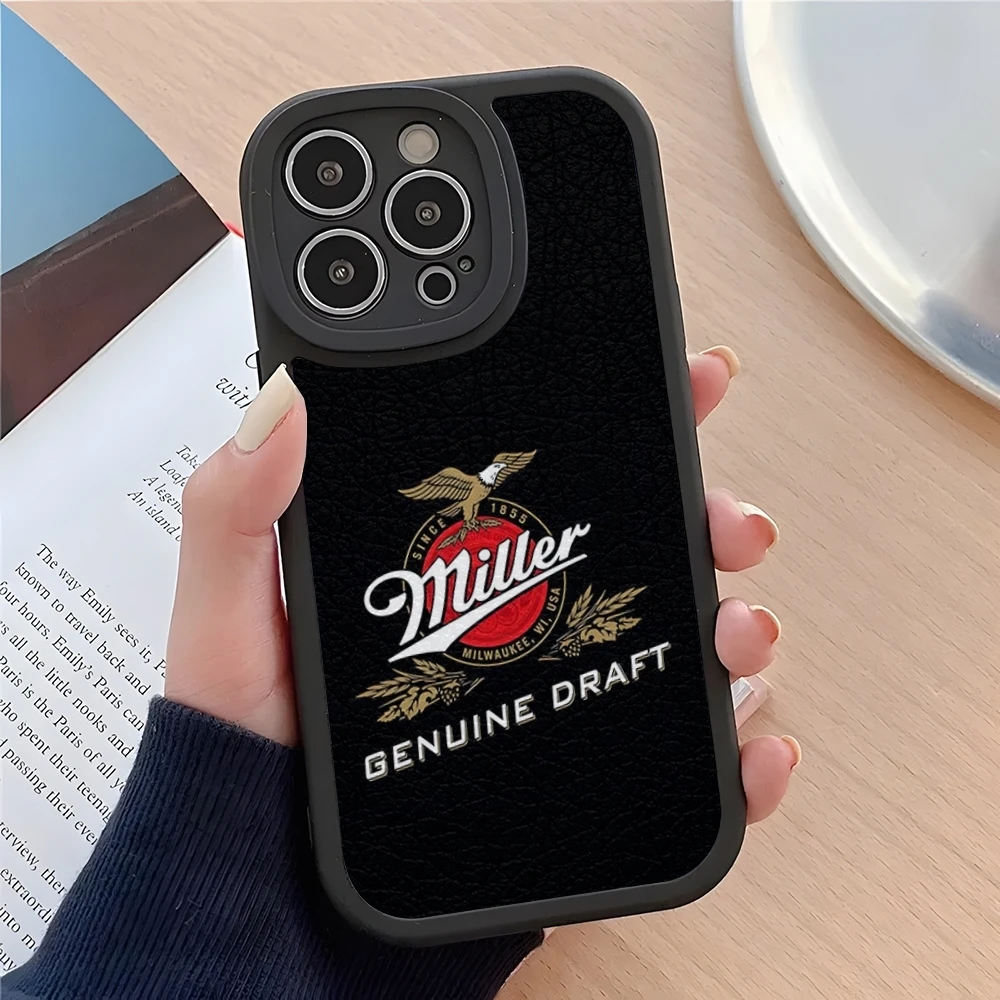 COOL Hop Miller Beer Logo Phone Case 2024 For iPhone 16 15 14 11 12 13  lambskin silicone Pro Max Mini X XR XS 7 8 Plus cover