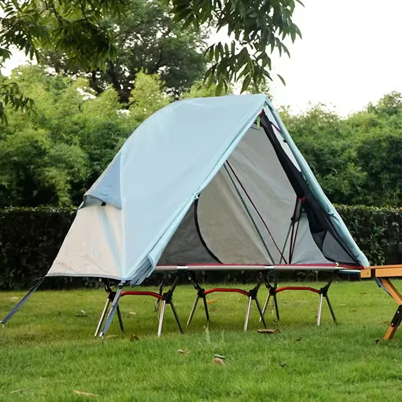 

Outdoor Camping Off-The-Ground Tent Portable Single Tent Aluminum Alloy Folding Mosquito Net Fishing Tent
