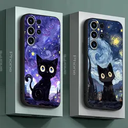 Etui na Samsung Galaxy S9 Note 20 Ultra S8 Plus Note 9 8 Note 10 Plus S10 S9 Plus S8 Plus etui gwiaździste niebo kot TPU miękkie etui