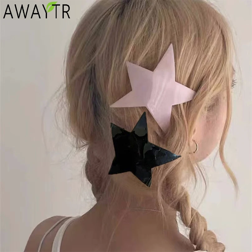 New Trendy Cool Shiny Star Hair Clips Y2k Accessories Punk Irregular Shiny Star Hairpin Party Korean Hair Accessory 샤이니 스타 헤어핀