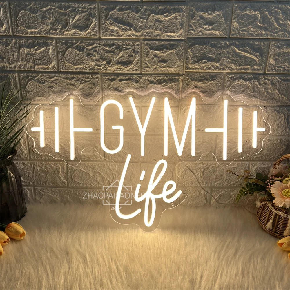 Home Gym Aesthetic - Dumbbell GYM Neon Signs for Wall