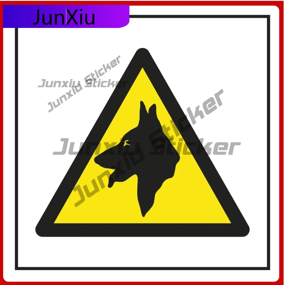

Danger Dog Safety Warning Triangle Yellow Sign Graphic Stickers Mountain Camper Car Custom Vintage Decals Electric Scooter Pvc