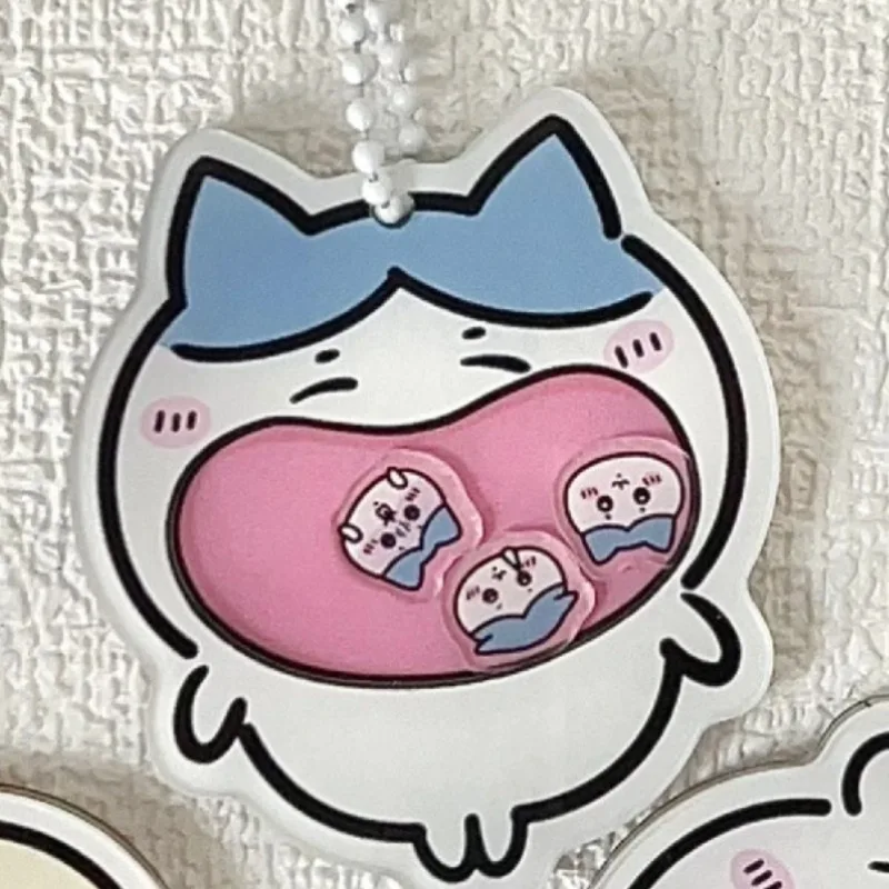 jiyi Acryl-Shaker-Schlüsselanhänger, Niedlicher Usagi Hachiware Jiikawa Taschenanhänger, Kawaii Sammler-Accessoire für Fans und Jugendliche – Detail 2