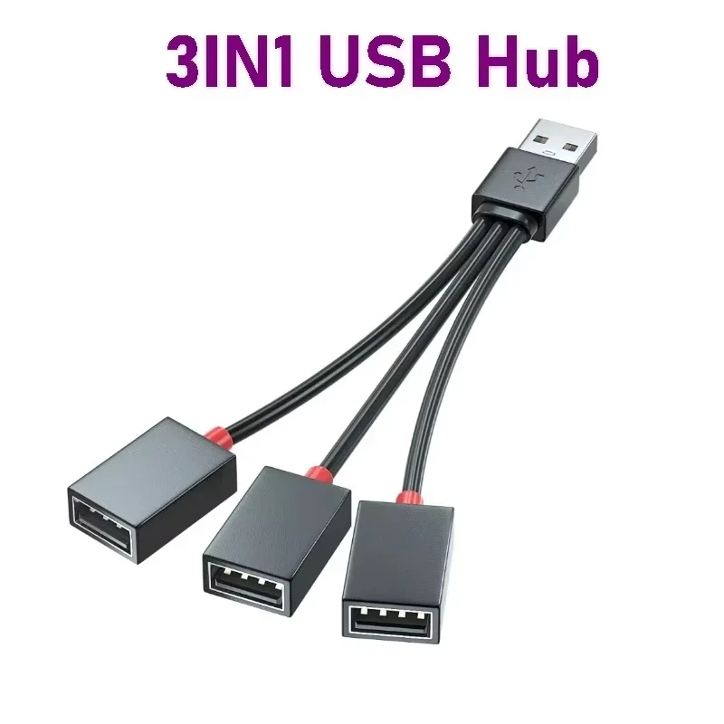 1 in 3 Out USB HUB Car USB Splitter Cable USB Multifunction Adapter Charging Cable For iPhone Huawei Samsung Xiaomi Smart Phone