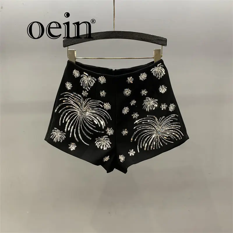 

[oein] Casual Suit Shorts For Women 2024 Summer New Design Sense Niche Sequins Versatile Slimming Hot Pants For Spicy