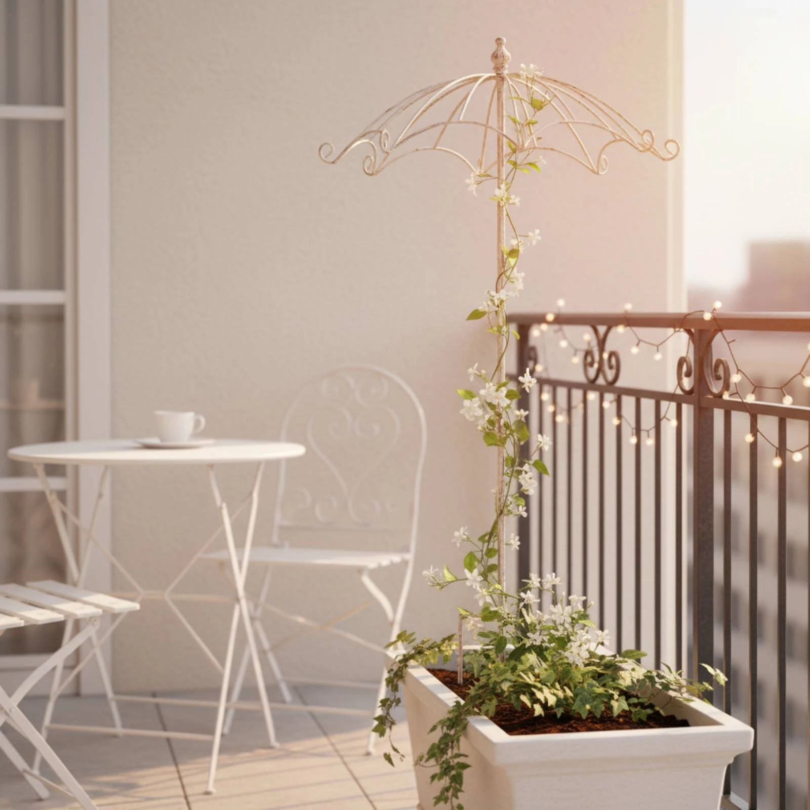 Umbrella Trellis Iron Climbing Plant Trellis Decorative Plant Support Dome-Shaped Garden Stake Curled Ends for Flower Bed