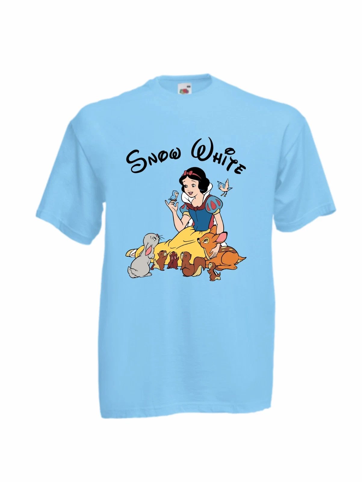 

Женская летняя футболка больших размеров 2025 года, хлопковая модная женская одежда с принтом «Белоснежка и семью гномов»