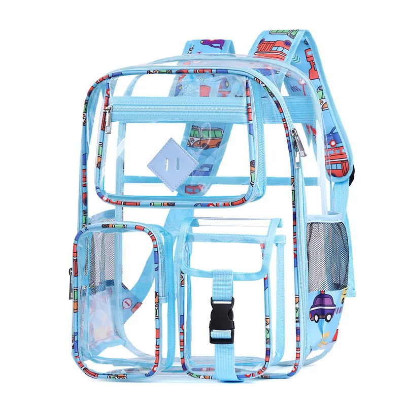 

Hot Selling School Bag Clear Shoulder Bag PVC Transparent Backpack Unisex Riding No Security Check Ready Stock