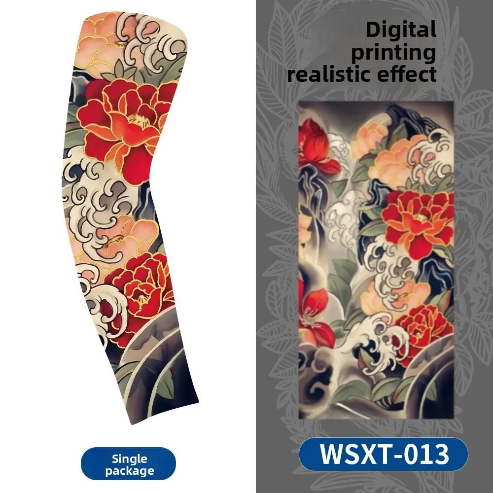 OFFBONDAGE Tattood Ice Sleeve Flower Arm Seamless Ice Silk Sunscreen Sleeve Sleeve Arm Cover Riding Outdoor Arm Protection