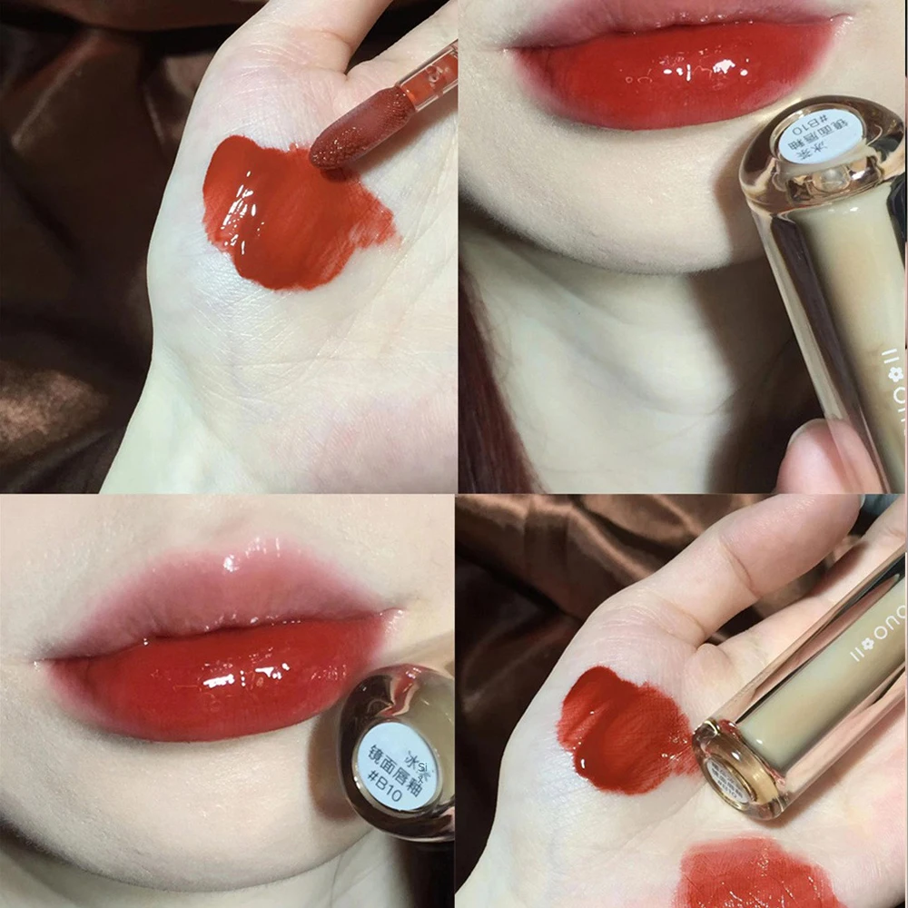 Waterproof Ice Tea Lipgloss 8 Color Red Lip Tint Liquid Lipstick Cosmetics Mirror Water Lip Glaze Female Makeup Soft Mist