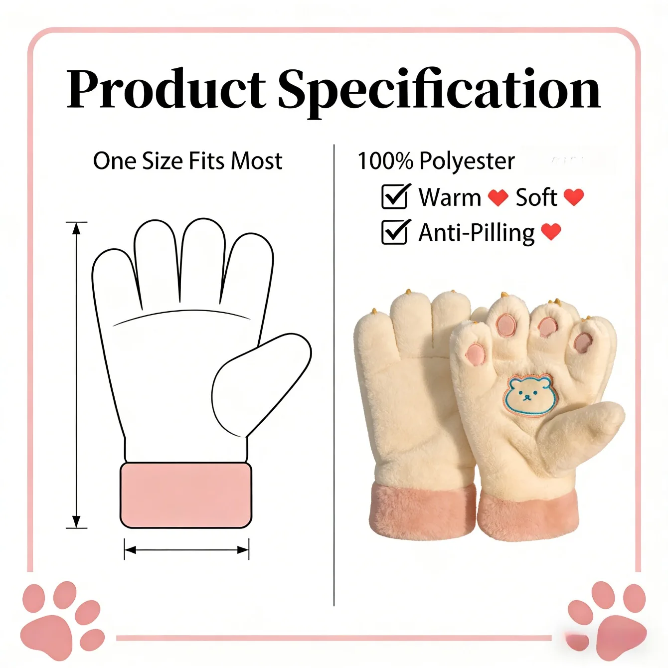 

Стиль пары, милые перчатки с медвежьими когтями, плотная флисовая ткань для верховой езды, прогулок, пара свиданий, поздний осенне-зимний стиль