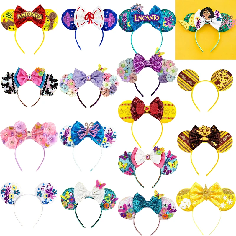 

Encanto Hair Accessories Women Mirabel Headbands Girls Sequins Hairbands Baby Antonio Headwear Kids Disney Madrigal Hair Band