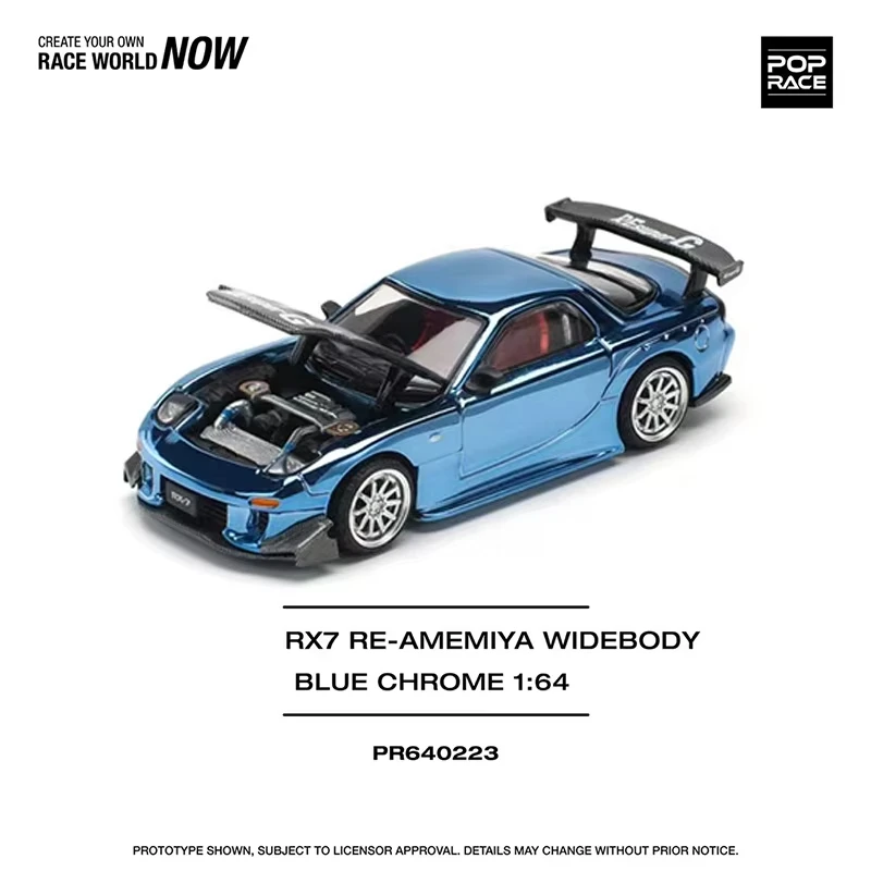 PreSale POP Race Shelby Mustang GT500R 1967 Openable Hood 1:64 Diecast Diorama Car Model Toy