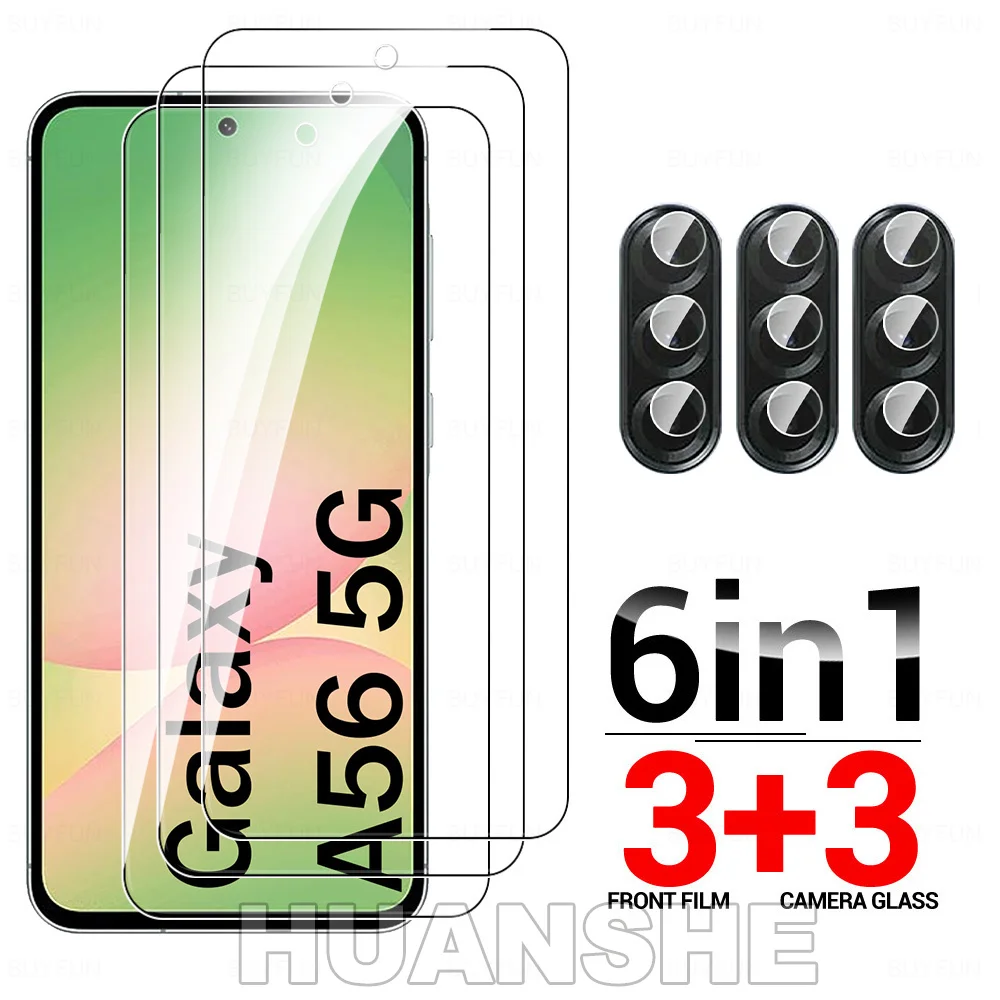 

6in1 Full Cover Tempered Glass Camera & Lens Screen Protector for Samsung Galaxy A56 5G