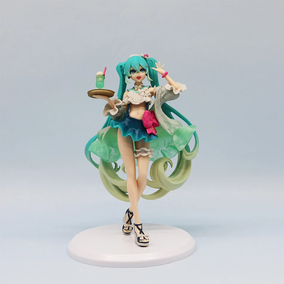 New18cm Hatsune Miku figure robe crème Soda les accessoires décoration de bureau Collection PVC modèle jouets enfants cadeaux
